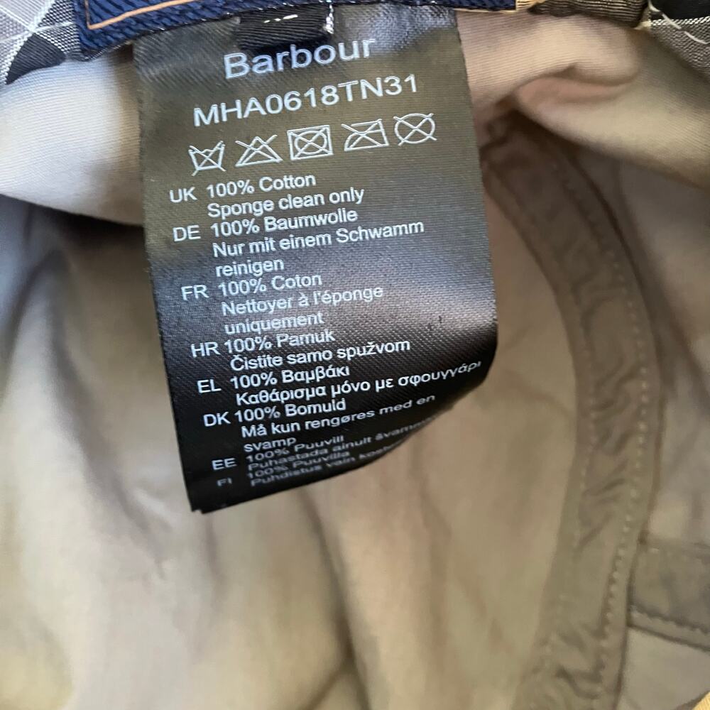 Barbour Mens Sz XL Tartan Bucket Hat Cream Grey Plaid Cassic - Picture 11 of 13